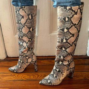 Snakeskin Knee High Boots - Steven by Steve Madden